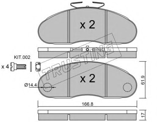 set placute frana,frana disc