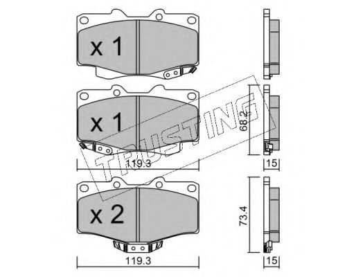 set placute frana,frana disc