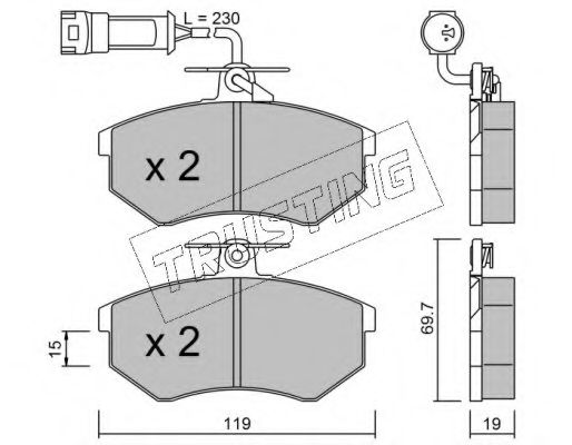 set placute frana,frana disc