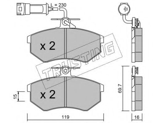 set placute frana,frana disc