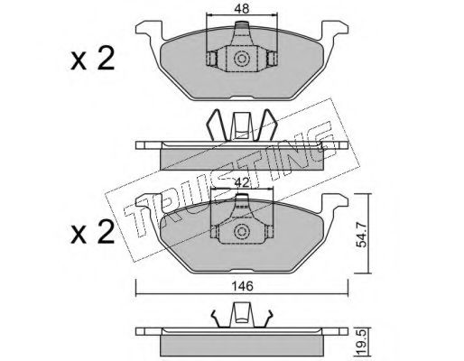 set placute frana,frana disc