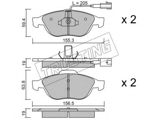 set placute frana,frana disc