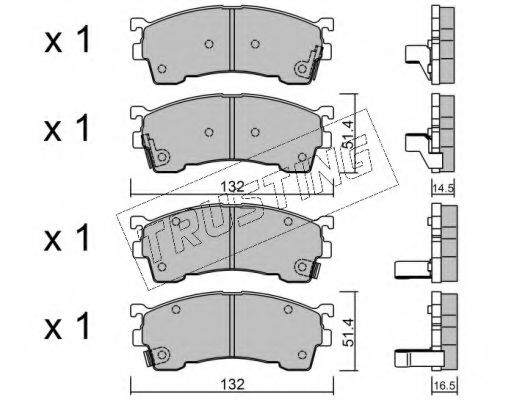 set placute frana,frana disc