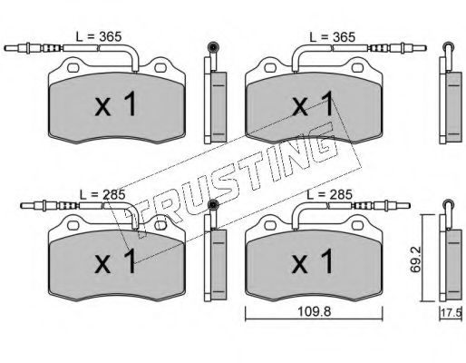 set placute frana,frana disc