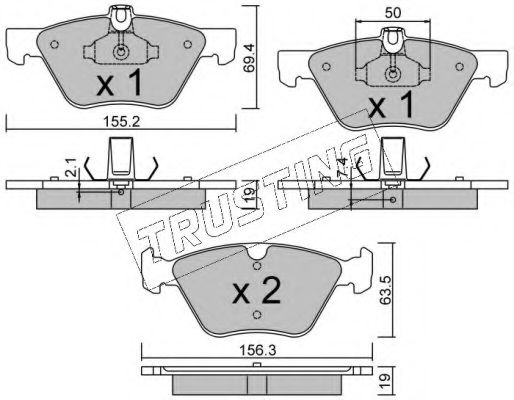 set placute frana,frana disc