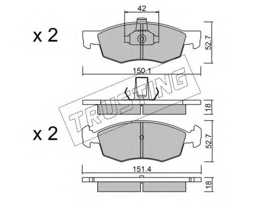 set placute frana,frana disc