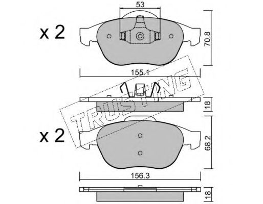 set placute frana,frana disc