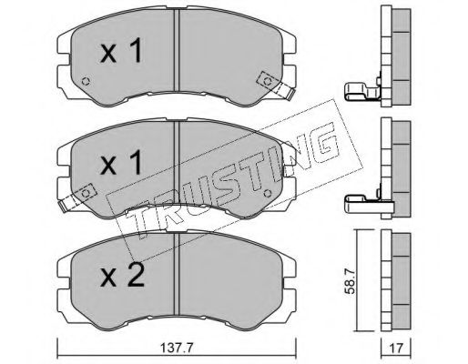 set placute frana,frana disc