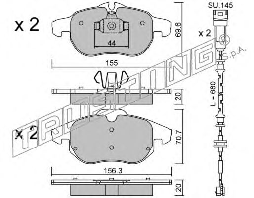 set placute frana,frana disc