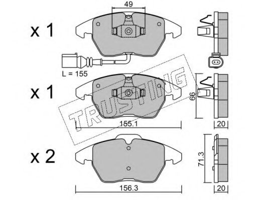 set placute frana,frana disc