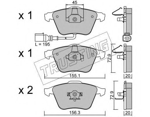 set placute frana,frana disc