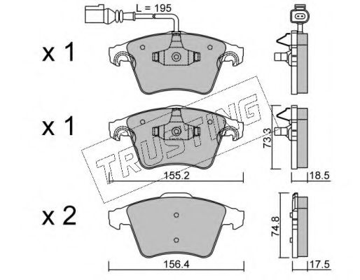 set placute frana,frana disc