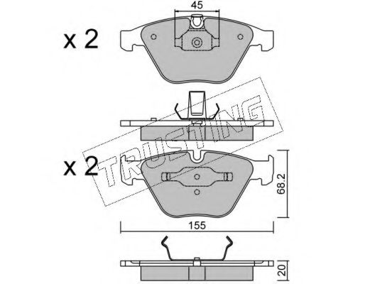 set placute frana,frana disc