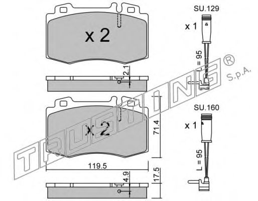 set placute frana,frana disc