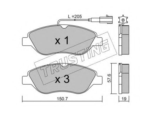 set placute frana,frana disc