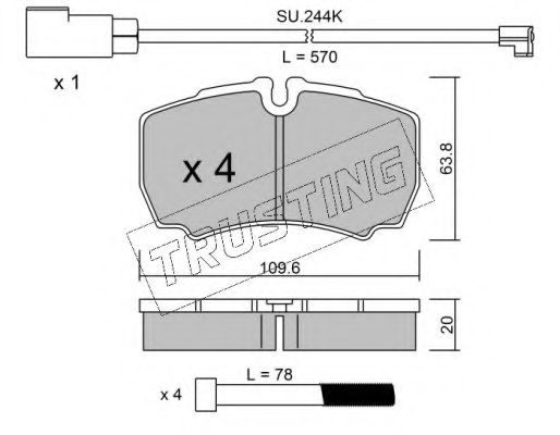 set placute frana,frana disc