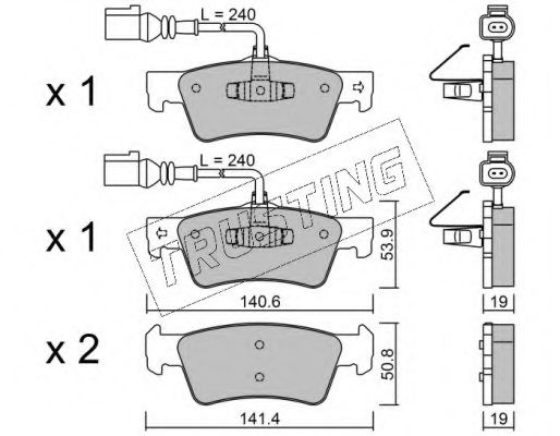 set placute frana,frana disc