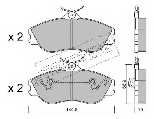 set placute frana,frana disc