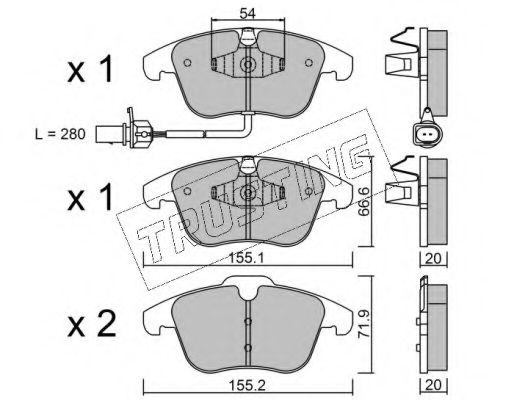 set placute frana,frana disc