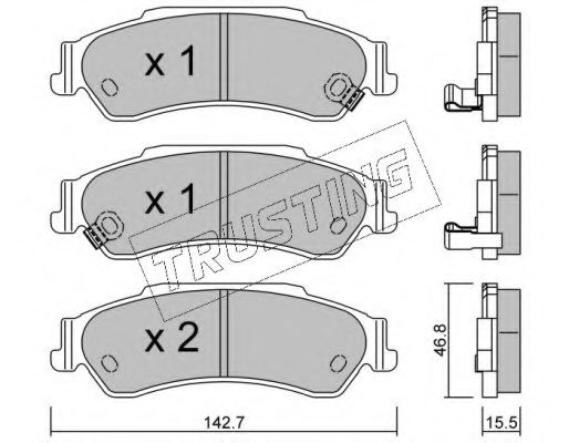 set placute frana,frana disc