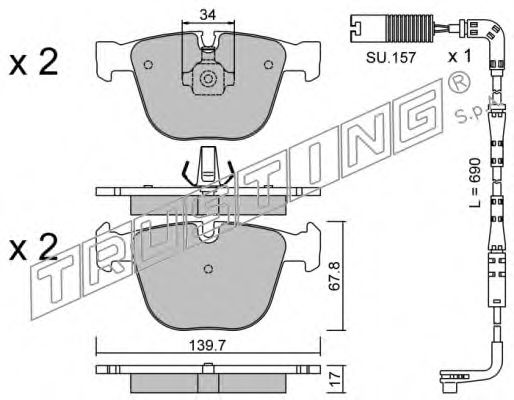 set placute frana,frana disc