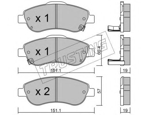 set placute frana,frana disc