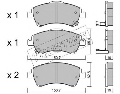 set placute frana,frana disc