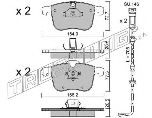 set placute frana,frana disc