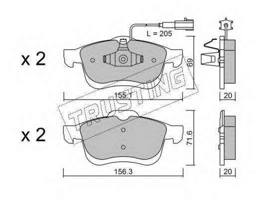 set placute frana,frana disc