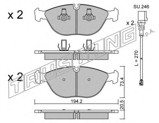 set placute frana,frana disc