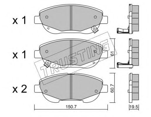 set placute frana,frana disc