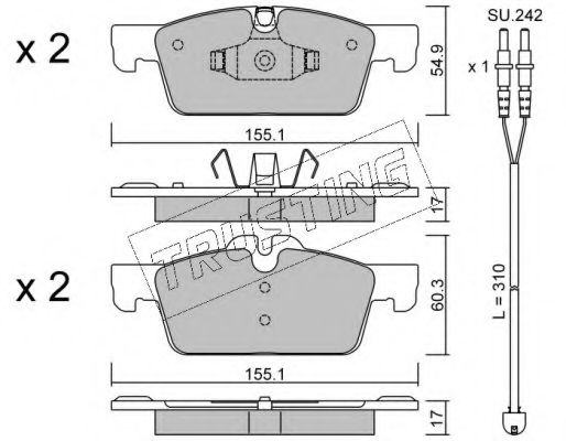 set placute frana,frana disc