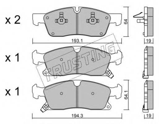 set placute frana,frana disc