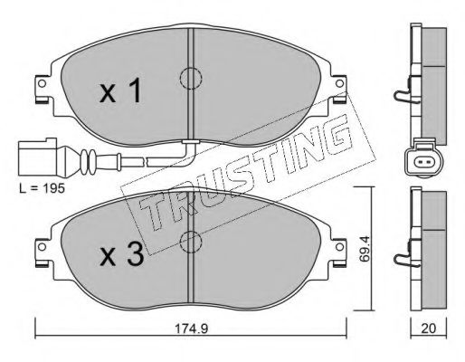 set placute frana,frana disc