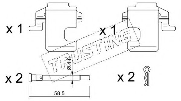 Set accesorii, placute frana