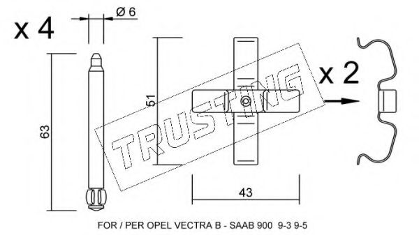 Set accesorii, placute frana