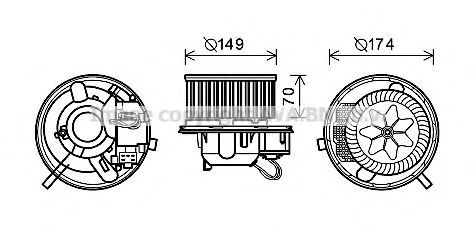Electromotor, ventilatie interioara