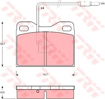 set placute frana,frana disc