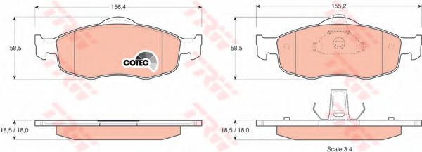 set placute frana,frana disc