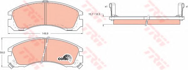 set placute frana,frana disc