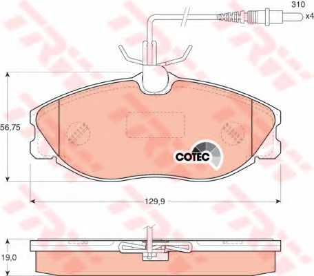 set placute frana,frana disc