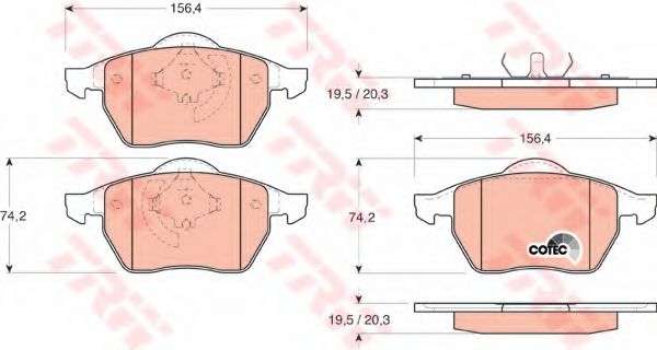 set placute frana,frana disc