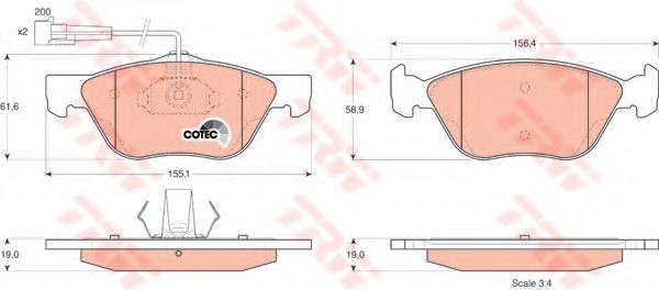 set placute frana,frana disc