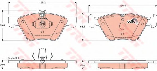 set placute frana,frana disc