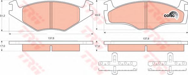 set placute frana,frana disc