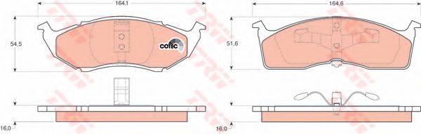 set placute frana,frana disc