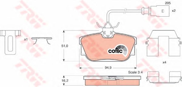 set placute frana,frana disc