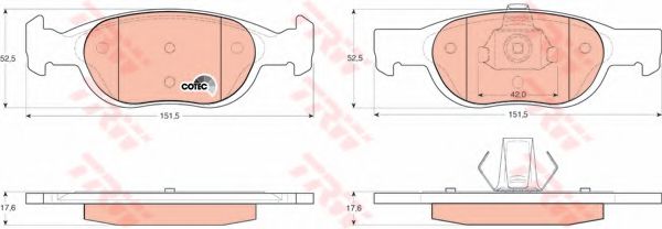 set placute frana,frana disc