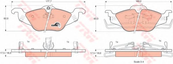 set placute frana,frana disc