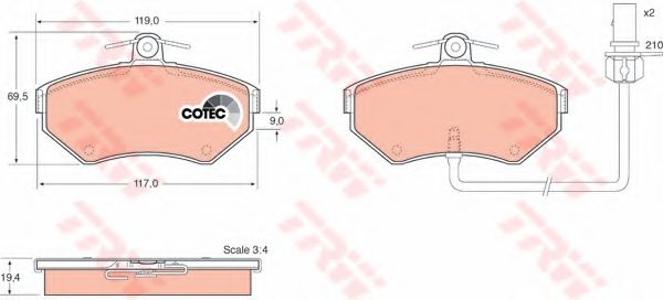 set placute frana,frana disc